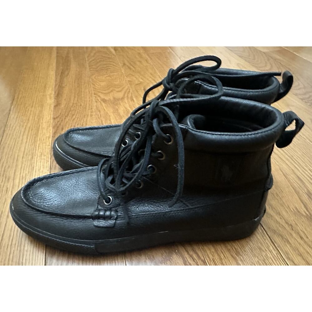 Polo Ralph‎ Lauren Tavis High Top Sneakers Men's 9D Black - Picture 2 of 8